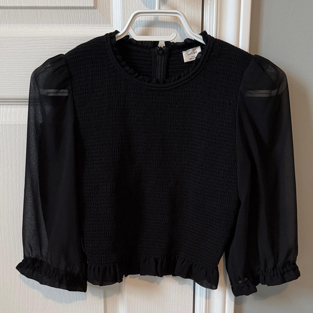 Aritzia WILFRED Bodice Puff Sleeve Top XXS